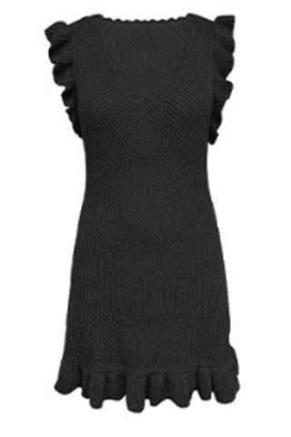 Ruffled Knit Casual Dress