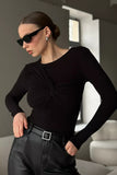 Stylish Twist-Front Long Sleeve Top