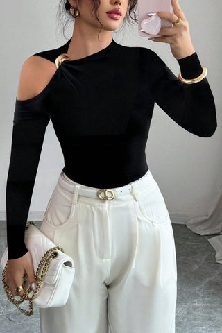 Asymmetrical Cold Shoulder Blouse