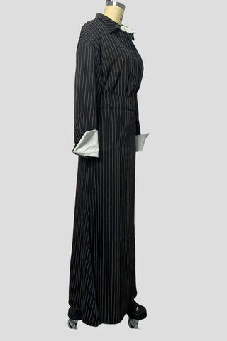 Pinstripe Long-Sleeve Mermaid Skirt Set