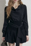Tie-Waist Polka Dot Blouse