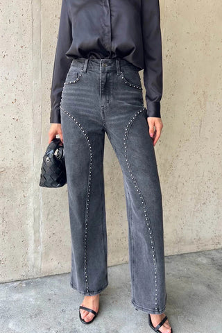 Embellished Straight-Leg Jeans