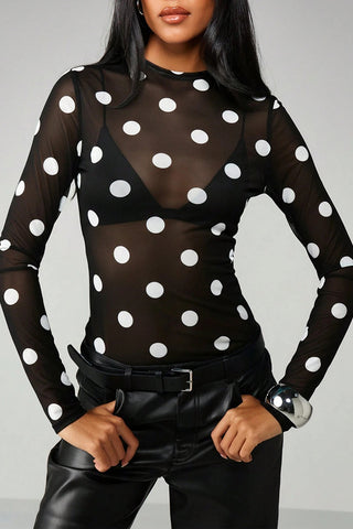 Polka Dot Long-Sleeve T-Shirt