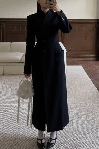 Elegant Longline Buttoned Coat