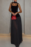 Polka Dot Maxi Dress with Scarf