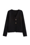 Button-Accent V-Neck Cardigan