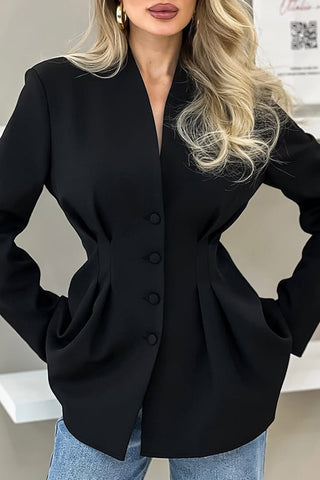 Tailored Button-Up Blazer