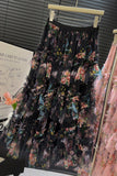 Tiered Floral Maxi Skirt