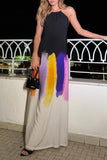 Artistic Brushstroke Maxi Dress