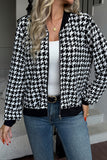 Houndstooth Zip-Up Jacket