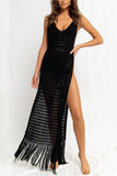 Crochet Fringe Cover-Up Dress