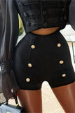 Chic Button-Detail Casual Shorts
