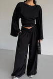 Flowy Wide-Leg Pants Set