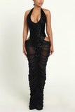 Halter Neck Evening Dress