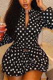 Polka Dot Zipper Skirt Set