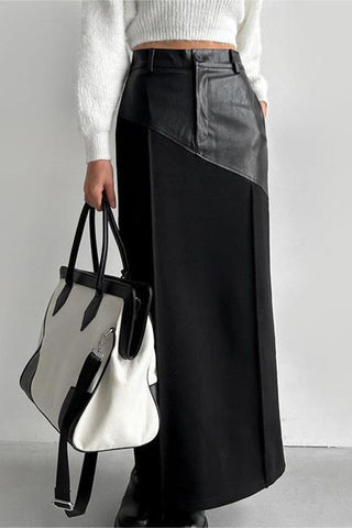 Asymmetrical Waist Maxi Skirt