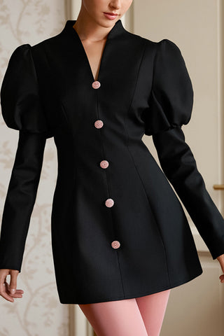 Chic Puff-Sleeve Casual Dress