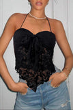 Lace Overlay Halter Tank