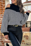 Cold Shoulder Chevron Sweater
