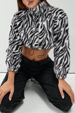 Zip-Up Cropped Zebra Jacket