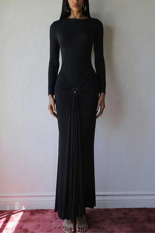 Elegant Long-Sleeve Casual Dress
