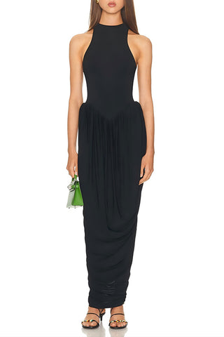 Elegant High-Neck Evening Gown