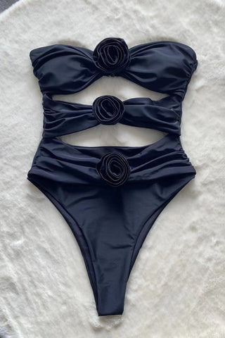 Floral Detail Cut-Out Swimsuit