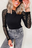 Leopard Patchwork Long Sleeve Top