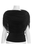 Draped Cowl-Neck Blouse