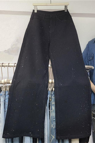 Sparkle Wide-Leg Denim Trousers