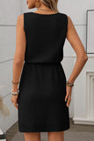Sleeveless Textured Casual Dress