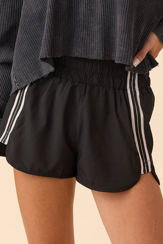 Striped Casual Shorts with Elastic Waist