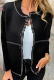 Contrast Trim Button-Front Cardigan