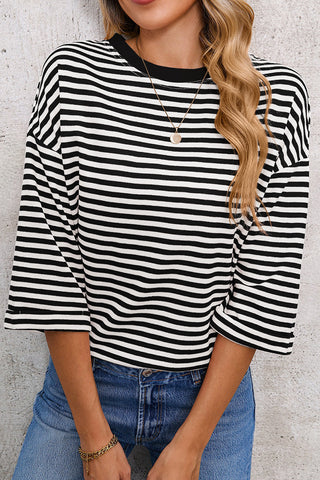Striped T-Shirt with Bow Back Detail
