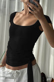 Sheer Sleeve Wrap Tank Top