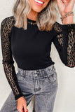 Leopard Sleeve Contrast Blouse