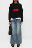 Playful Cherry Print Sweater