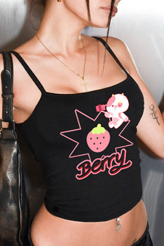 Playful Berry Graphic Tank Top
