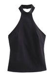 High-Neck Halter Tank Top
