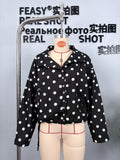 Polka Dot Button-Front Jacket