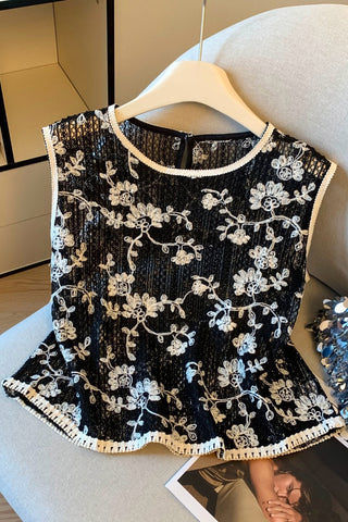 Floral Lace Sleeveless Top