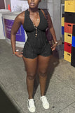 Halter-Neck Ribbed Romper