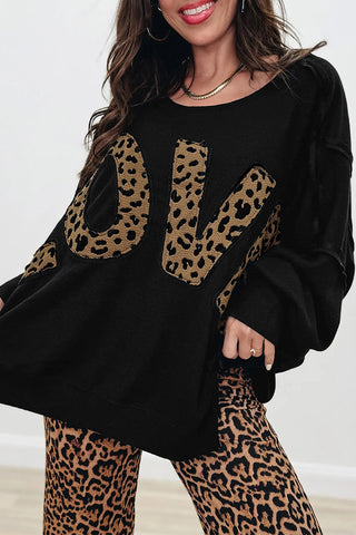Leopard Print Graphic Pullover