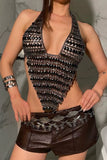 Sequined Halter Tank Top