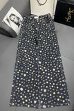 Patterned Wide-Leg Jeans