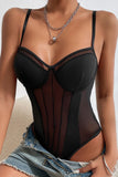 Strappy Sheer Panel Bodysuit