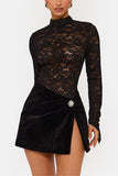 Elegant Lace and Skirt Set