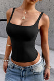 Square-Neck Fitted Tank Top