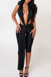 Elegant Tie-Front Halter Jumpsuit