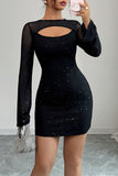 Elegant Long Sleeve Cutout Dress